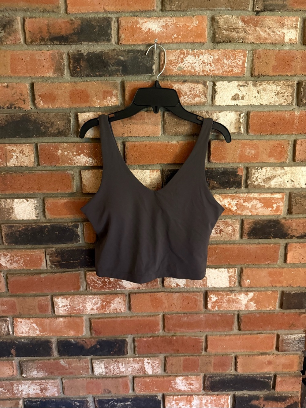 Athleta V-Neck Cropped Tank - Charcoal Gray